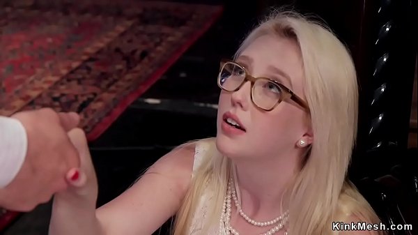 School blonde sadism & masochism fucking in threesome