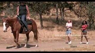 Women gimps at ranch tied