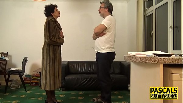 Trussed mature servant gets untied for fuck