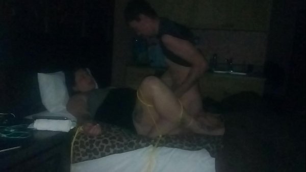 Hubby trusses hoe wifey and fucks all slots…hard squirt…begs to be treated like a whore