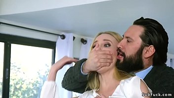 Real estate agent Tommy Pistol ties hot blonde Riley Reyes and used her as a bargaining chip for home buyers who dual intrusion and gang-bang fucked her in restrain bondage