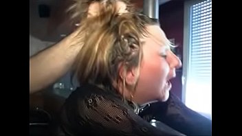 French woman gets cuffed, spanked hard, gets hard domination & submission, whipped, tied up by her masked master ma