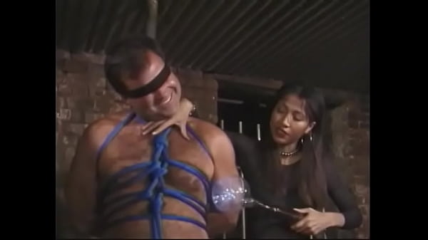 Lusty asian dom Simka uses electro-therapy and whips on sub milky stud