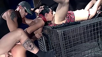 Micho Lechter, and Madison Lovely. Part 3. Frank cruelly treats both sub gal: without mercy booty fucking, perverted booty to mouth, blubbering, and suck his nectar from his dick.