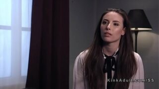 Tied up dark haired flagellated and assfuck banged
