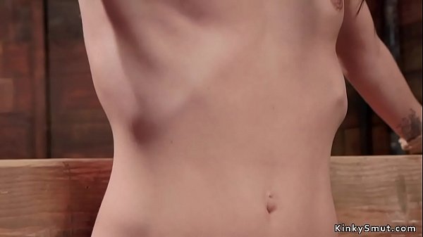 Enslaved spinner takes rough restrain bondage