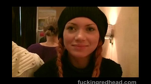 Unexperienced Russian Red-haired stunner fucked in public restroom