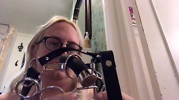 Locked gag from hot steel fucktoys