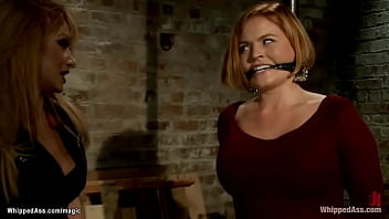 Sexy squatter Lea Lexis catches and ties up hot ginormous tits black-haired girl/girl stunner Krissy Lynn then frigs her bum and licks asshole till fucks with strap on