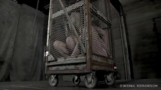 Tied up tits with plaything gratifying