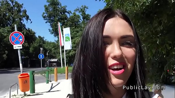 Russian first-timer honey bangs in forest